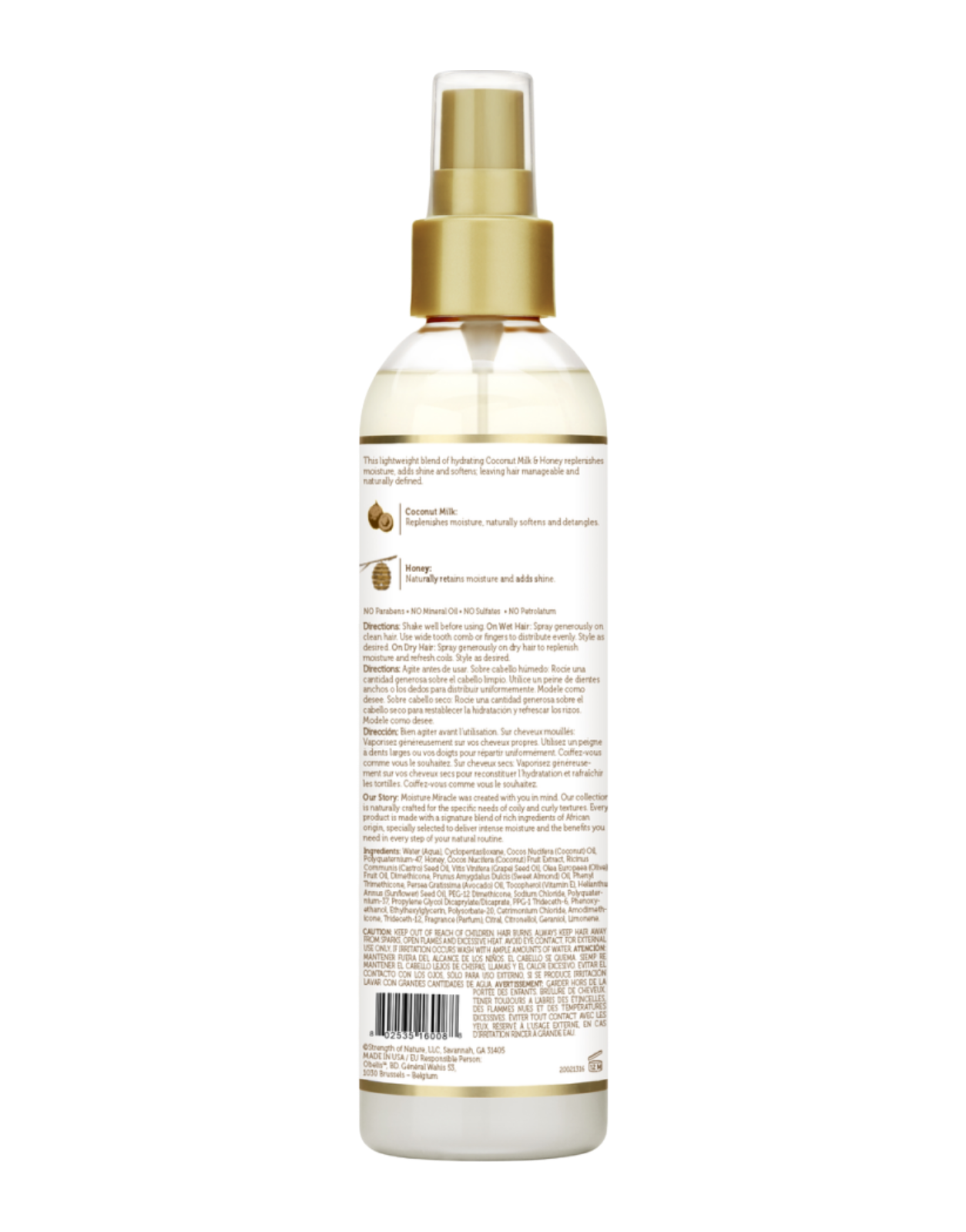 African Pride - Moisture Miracle Coconut Milk & Honey Leave-In Spray 8oz