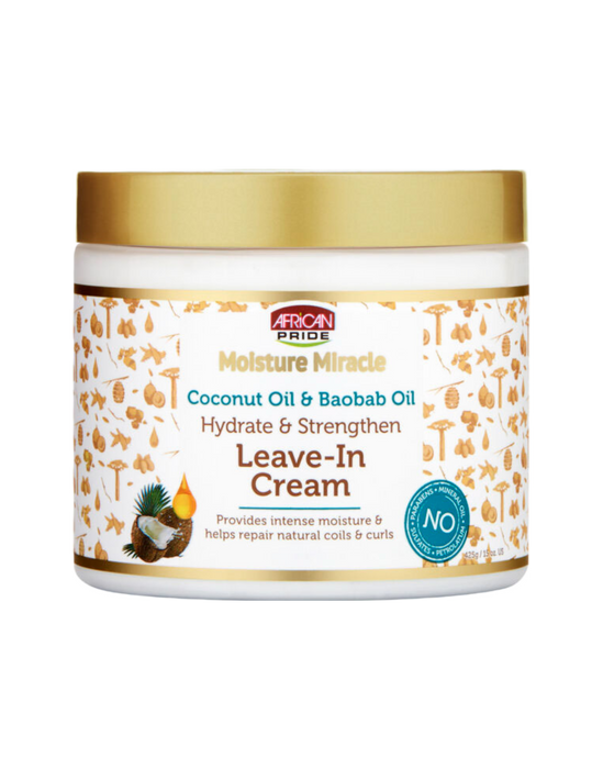 African Pride - Moisture Miracle Coconut Oil & Baobab Oil Leave-In Conditioner 15oz