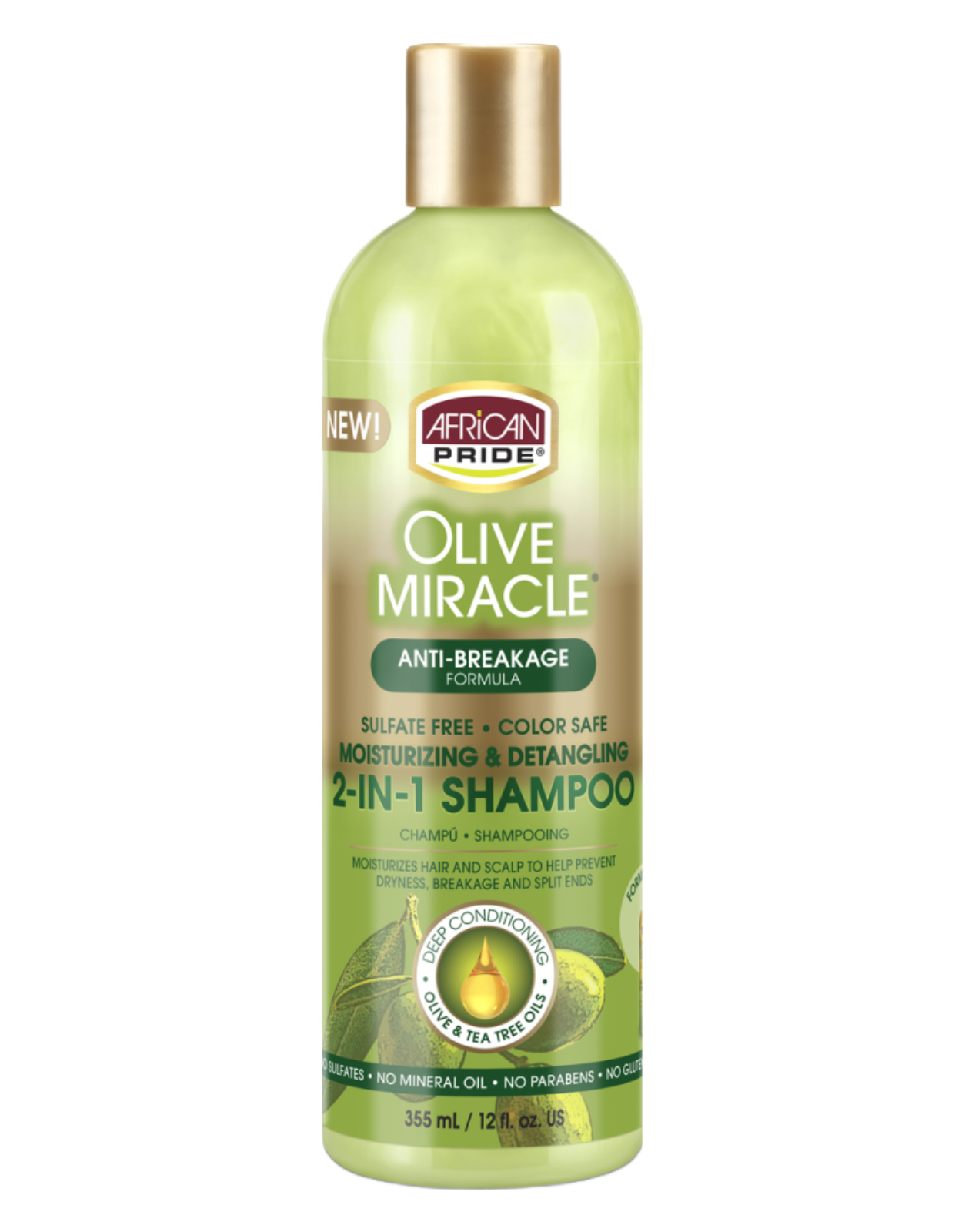 African Pride - Olive Miracle 2 in 1 Shampoo and Conditioner 12oz