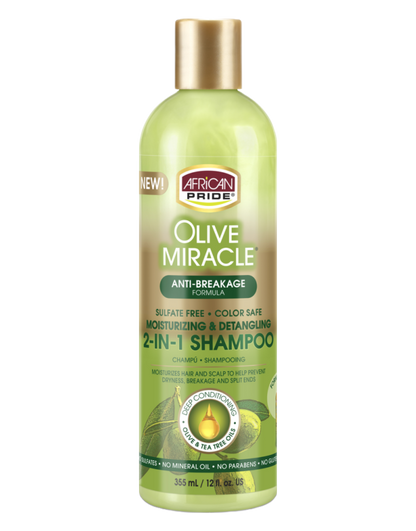 African Pride - Olive Miracle 2 in 1 Shampoo and Conditioner 12oz