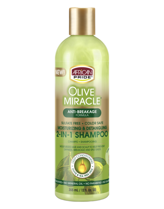 African Pride - Olive Miracle 2 in 1 Shampoo and Conditioner 12oz