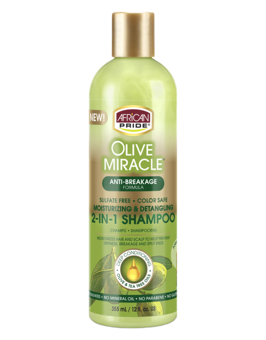 African Pride - Olive Miracle 2 in 1 Shampoo and Conditioner 12oz