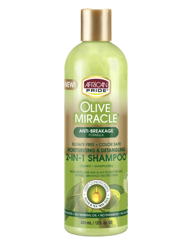 African Pride - Olive Miracle 2 in 1 Shampoo and Conditioner 12oz