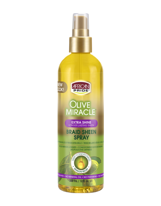 African Pride - Olive Miracle Braid Sheen Spray Extra Shine 12oz