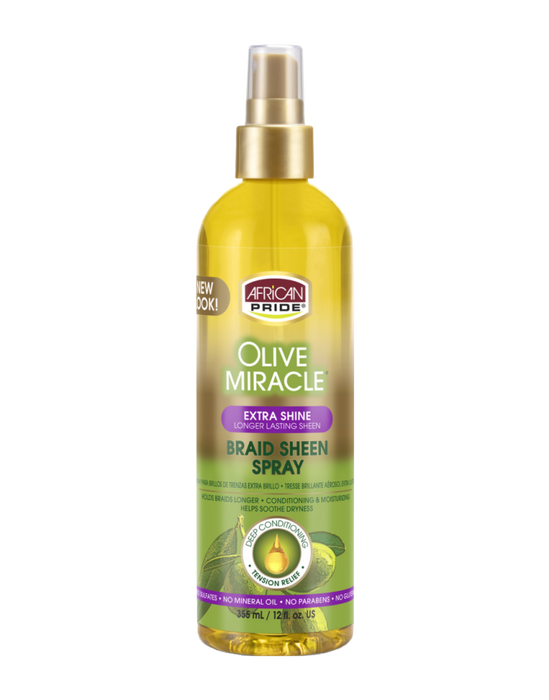 African Pride - Olive Miracle Braid Sheen Spray Extra Shine 12oz