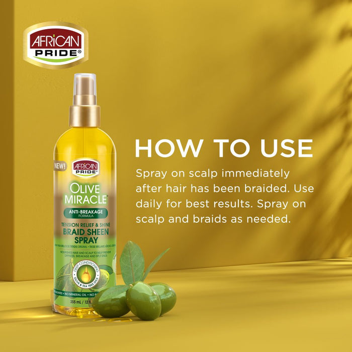African Pride - Olive Miracle Braid Sheen Spray 12oz