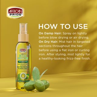 African Pride - Olive Miracle Heat Protection & Shine Mist 4oz