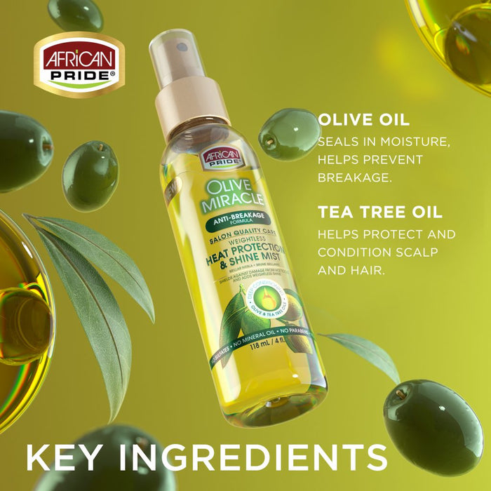 African Pride - Olive Miracle Heat Protection & Shine Mist 4oz