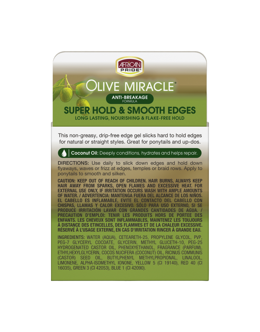 African Pride - Olive Miracle Super Hold &amp; Smooth Edges 2.25oz