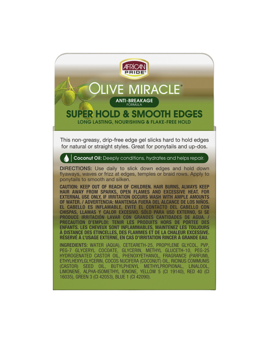 African Pride - Olive Miracle Super Hold & Smooth Edges 2.25oz