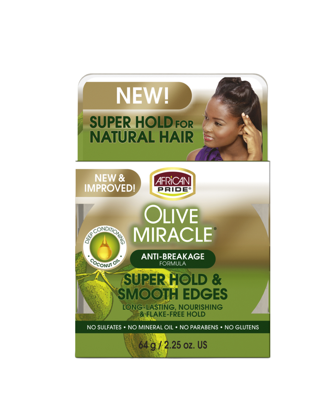 African Pride - Olive Miracle Super Hold &amp; Smooth Edges 2.25oz