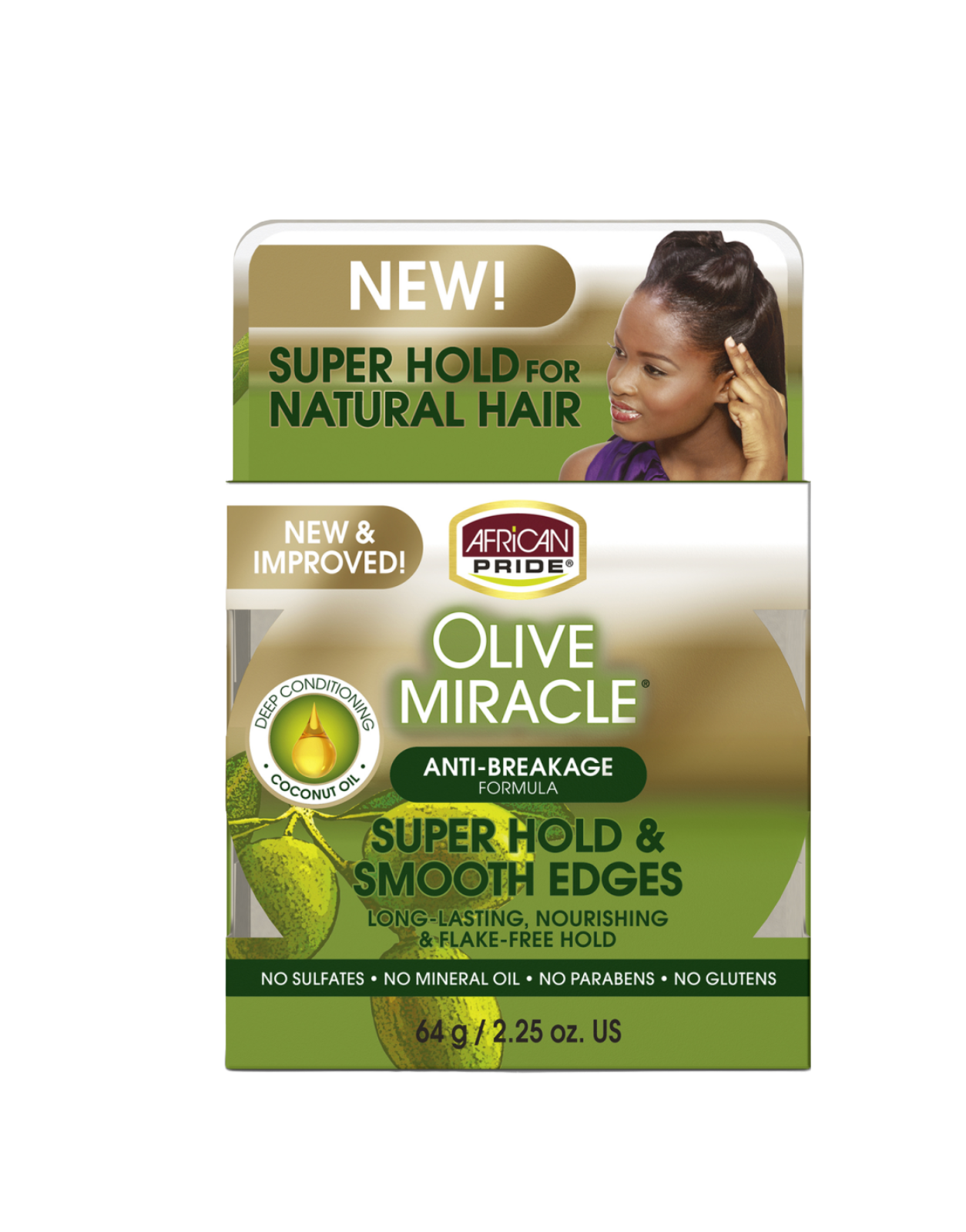 African Pride - Olive Miracle Super Hold & Smooth Edges 2.25oz