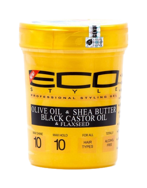 ECO - Olive Oil & Shea Butter, Black Castor & Flaxseed Oil Styling Gel (Gold)