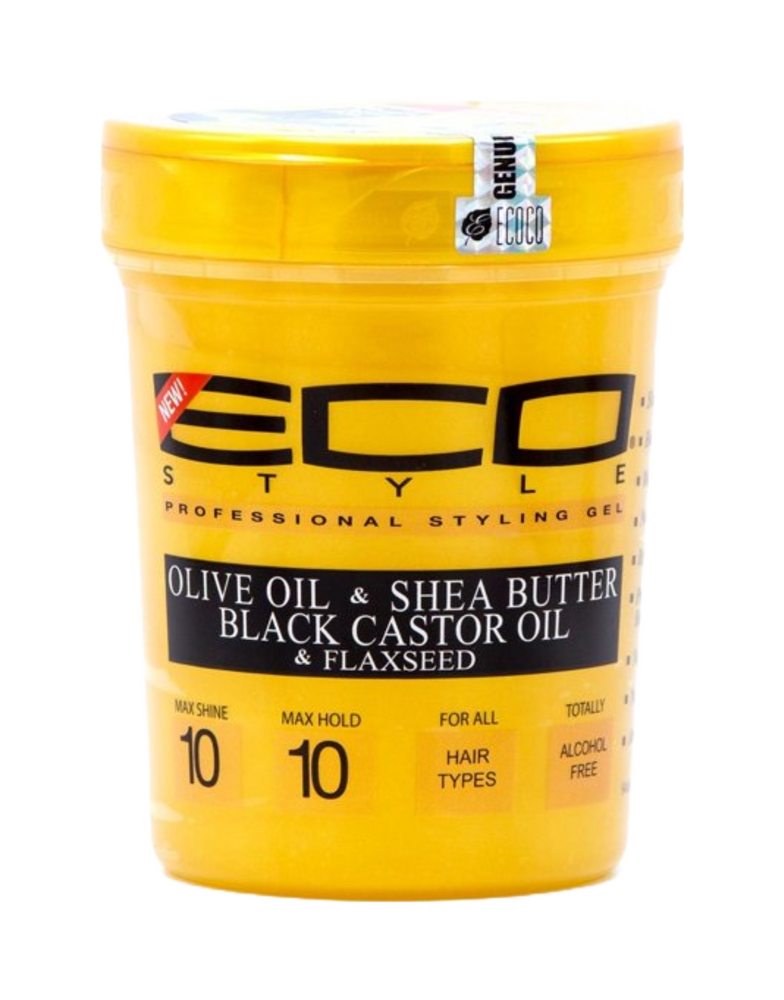 ECO - Olive Oil & Shea Butter, Black Castor & Flaxseed Oil Styling Gel (Gold)